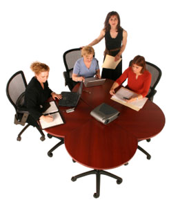 People working at desk