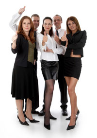 People with thumbs up